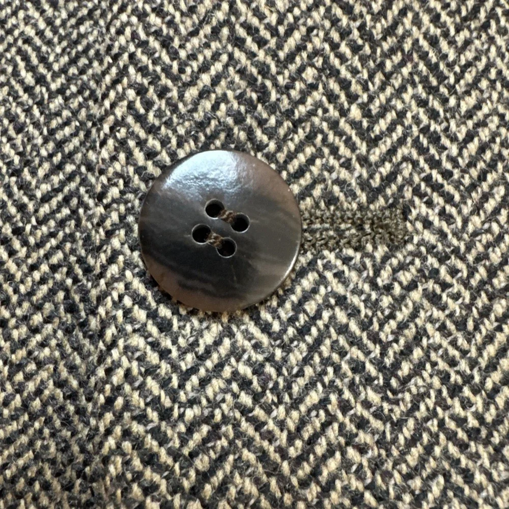 VTG Cricketeer Tweed Blazer Sz 44L Herringbone Wool Cashmere Sport Coat Jacket